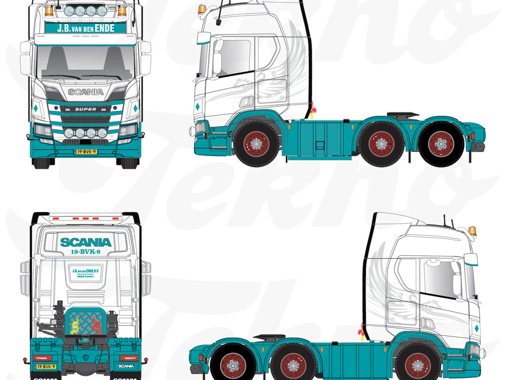 Tekno Tekno Scania Next Gen R660-V8 Highline 6x2 J.B. VAN DEN ENDE