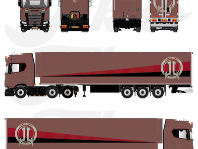 Tekno Tekno Scania NGS 590 6x2 trekker met 3-assige koeloplegger JEFFREY LOCK TRANSPORT