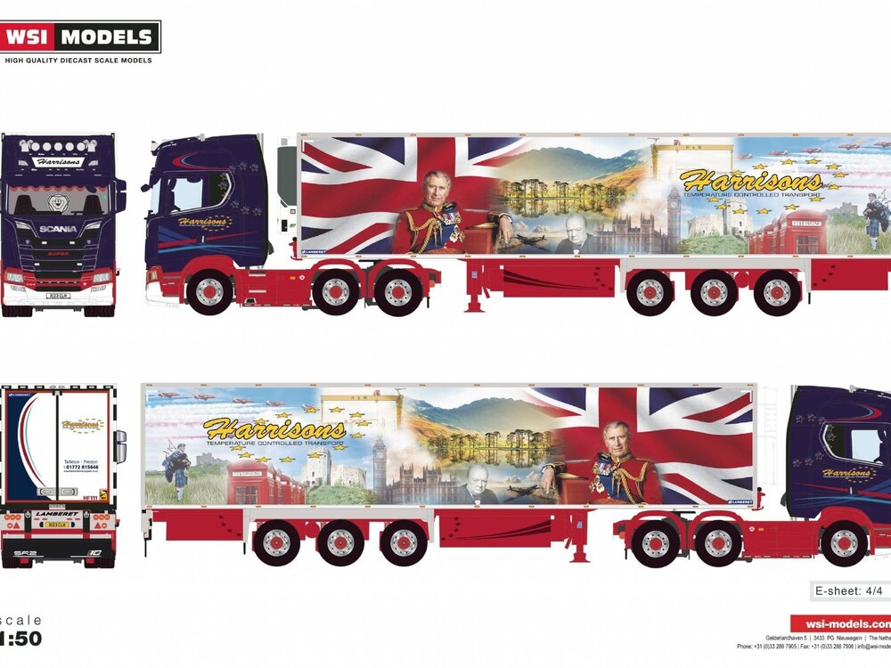 WSI WSI DAF XG+ 6x2 with 3-axle Chereau reefer trailer HARRISONS PRESTON - Copy