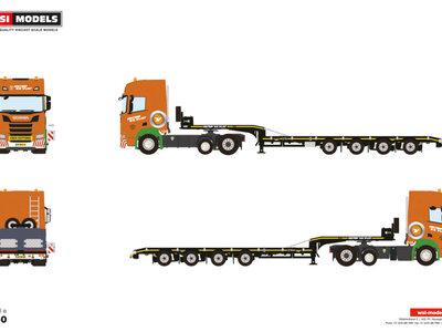 WSI WSI Scania R Highline 6x2 with 4-axle semi lowloader + midlift HOLTROP VD VLIST