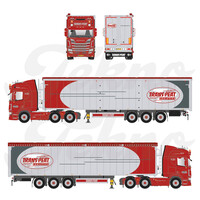 Tekno Scania NGR 6x2 with 3-axle Walking Floor oplegger TRANS-PEAT LOGISTICS