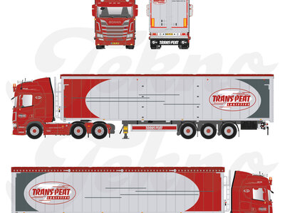 Tekno Tekno Scania NGR 6x2 with 3-axle Walking Floor oplegger TRANS-PEAT LOGISTICS