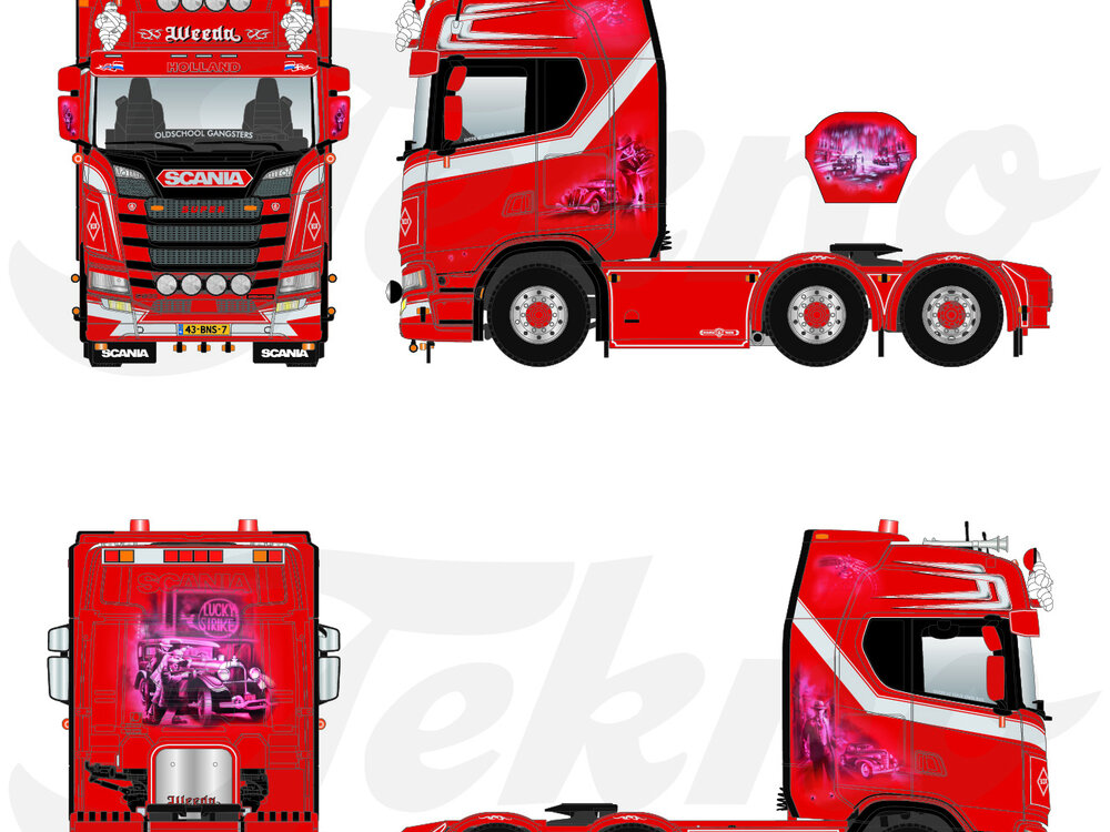 Tekno Tekno Scania NGS Highline 6x2 WEEDA "OLD SCHOOL GANGSTERS"