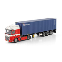 WSI DAF XF SH 4x2 + 3-as flex container trailer + 40ft. container DESIGN LOGISTICS