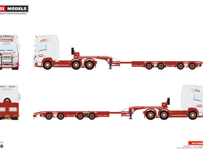 WSI WSI Scania R Highline 6x2 with 4-axle semi wheel well lowloader TRAILER CHRISTER TRANSPORT AB