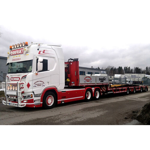 WSI WSI Scania R Highline 6x2 with 4-axle semi wheel well lowloader TRAILER CHRISTER TRANSPORT AB WSI WSI Scania R Highline 6x2 with 4-axle semi wheel well lowloader TRAILER CHRISTER TRANSPORT AB