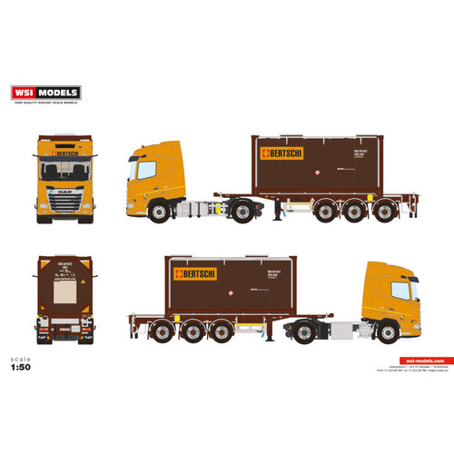 WSI WSI DAF XF SH 4x2 with 3-axle 30ft container trailer + 20ft container BERTSCHI WSI WSI DAF XF SH 4x2 with 3-axle 30ft container trailer + 20ft container BERTSCHI