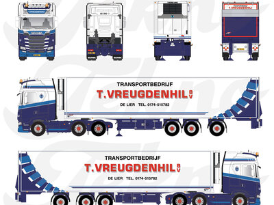 Tekno Tekno Scania NGS 6x2 Highline with 3-axle reefer trailer T. VREUGDENHIL BV
