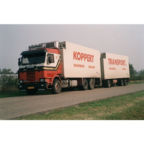 Tekno Tekno Scania 143M Topline rigid truck with 3-axle trailer KOPPERT Tekno Tekno Scania 143M Topline rigid truck with 3-axle trailer KOPPERT