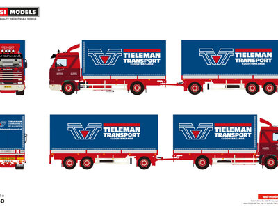 WSI WSI Scania 3-serie Streamline rigid truck with 3-axle trailer TIELEMAN