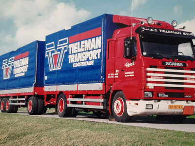 WSI WSI Scania 3-serie Streamline bakwagen met 3-as oplegger TIELEMAN
