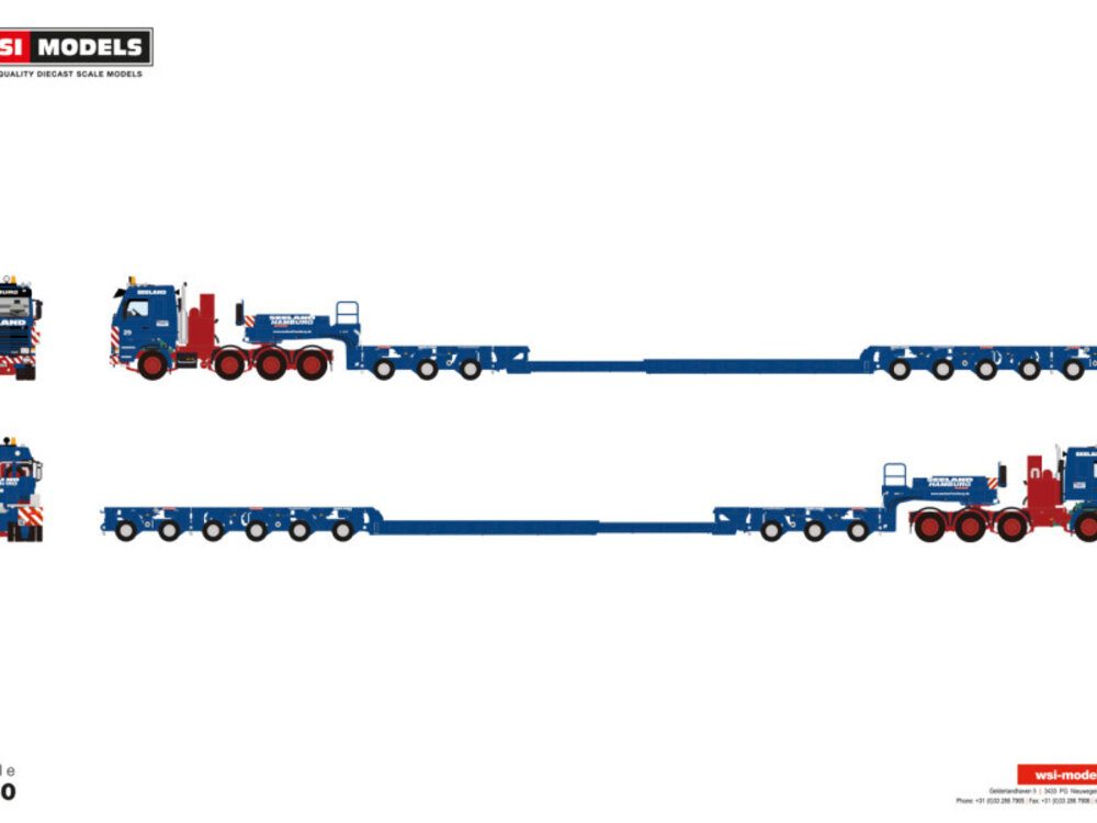WSI WSI Scania 3-serie 8x4 with 8-axle scheuerle intercombi SEELAND