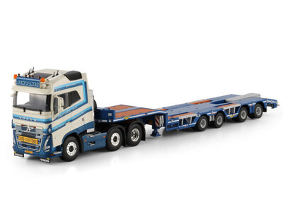 WSI WSI Volvo FH5 Globetrotter 6x2 twin steer with 4-axle semi wheel well low loader SCHOONES B.V.
