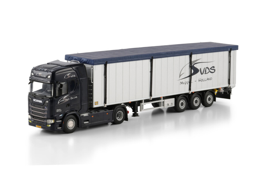 WSI Scania S Highline 4x2 with 3-axle volume trailer VAN DER