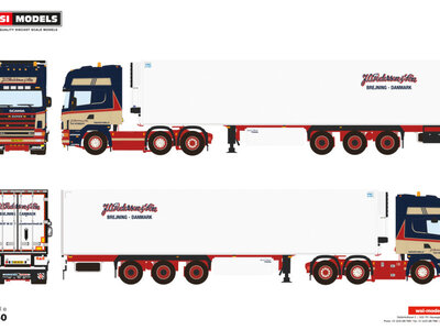 WSI WSI Scania 4-serie topline 6x2 met 3-assige twin steer koeloplegger J.O. PEDERSEN