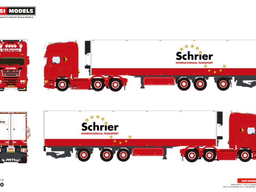 WSI WSI Scania streamline Topline 6x2 met 3-assige twin steer koeloplegger SCHRIER INTERNATIONAAL TRANSPOR