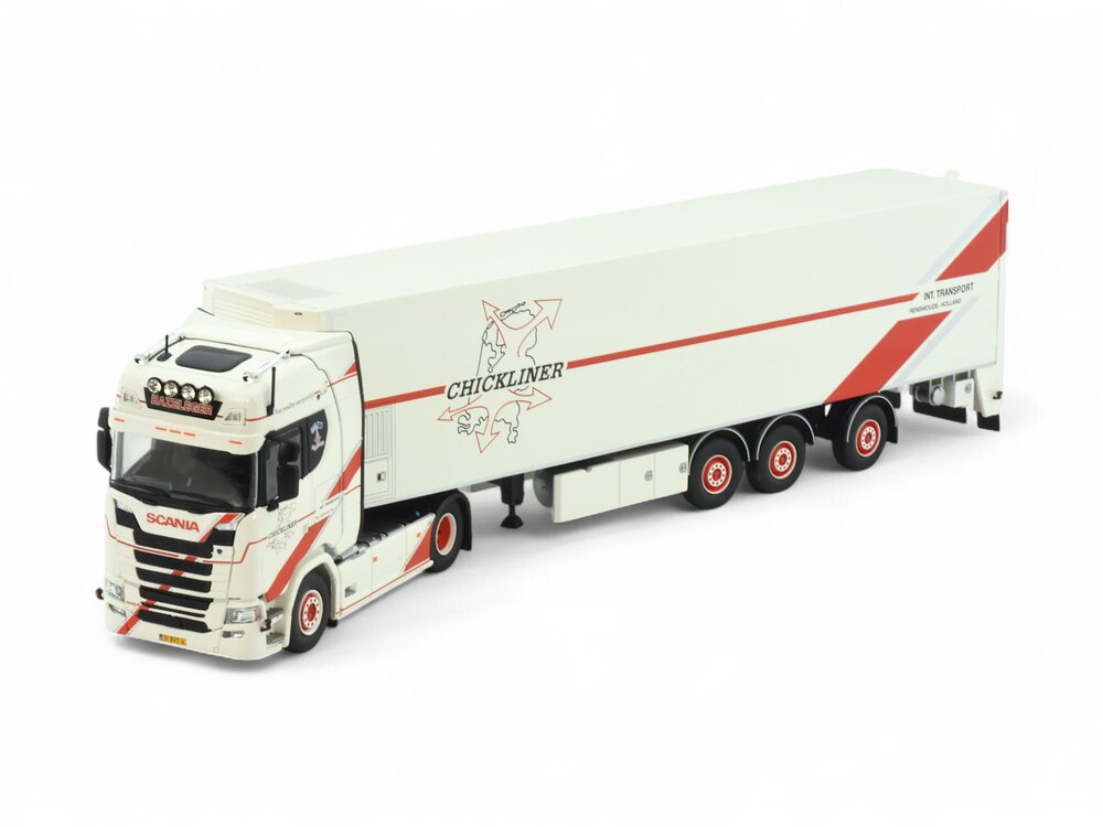 Tekno Tekno Scania Next Gen S500 with 3-axle livestock trailer CHICKLINER