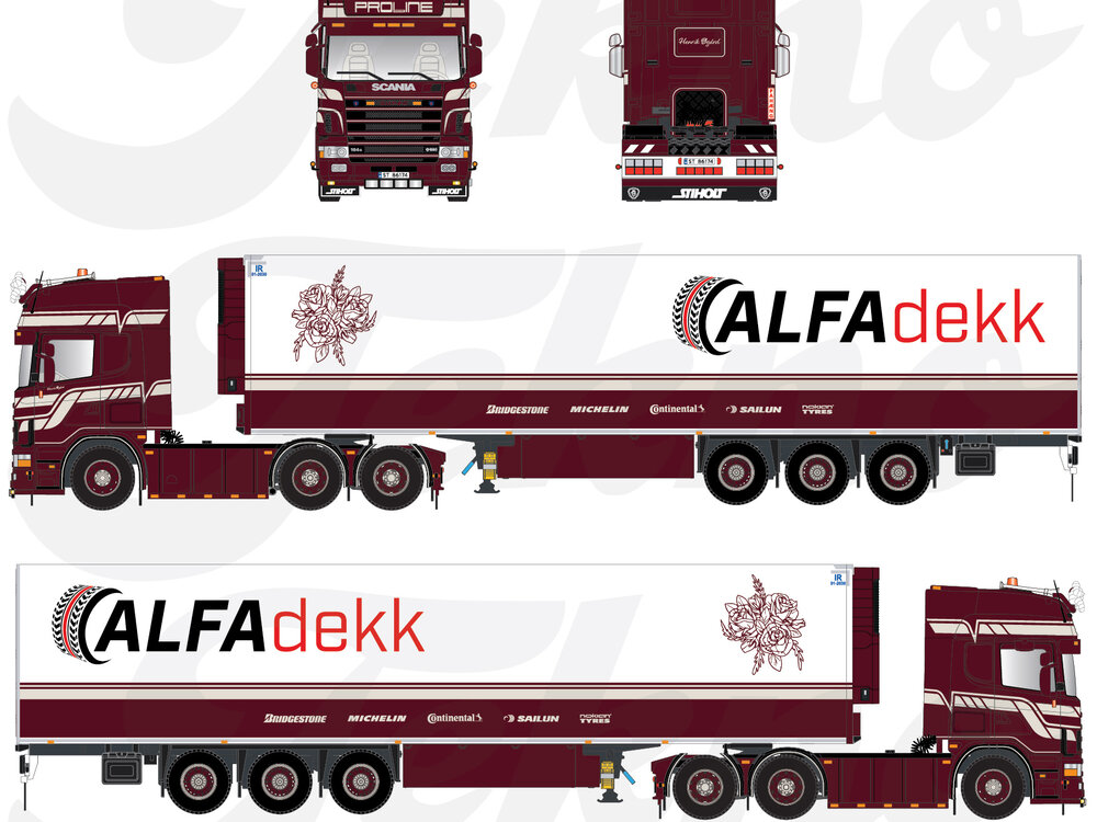 Tekno Tekno Scania 164G-580 Topline with 3-axle reefertrailer PROLINE