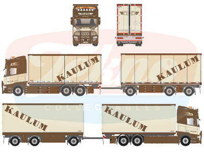 Tekno Tekno Scania NGR Highline 6x2 rigid truck with 3-axle trailer KAULUM TRANSPORT