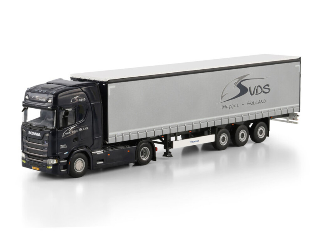 WSI WSI Scania S Highline 4x2 met 3-assige Schuifzeilen oplegger VAN DER SLUIS TRANSPORT