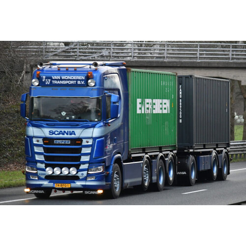WSI WSI Scania S Highline 8x2 met 7-assige motor container truck + drawbar trailer met 2x 20ft container VAN WONDEREN BEESD BV WSI WSI Scania S Highline 8x2 met 7-assige motor container truck + drawbar trailer met 2x 20ft container VAN WONDEREN BEESD BV