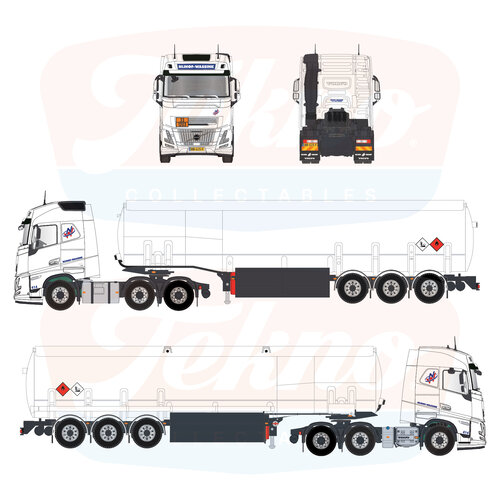 Tekno Tekno Volvo FH Aero Globetrotter 6x2 met 3-assige benzine oplegger NIJHOF WASSINK Tekno Tekno Volvo FH Aero Globetrotter 6x2 met 3-assige benzine oplegger NIJHOF WASSINK