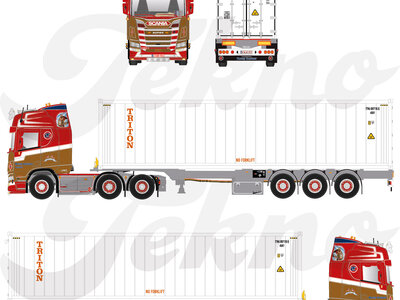 Tekno Tekno Scania NGR Highline 6x2 + container chassis with 40ft HC Reefer RONNY CEUSTERS