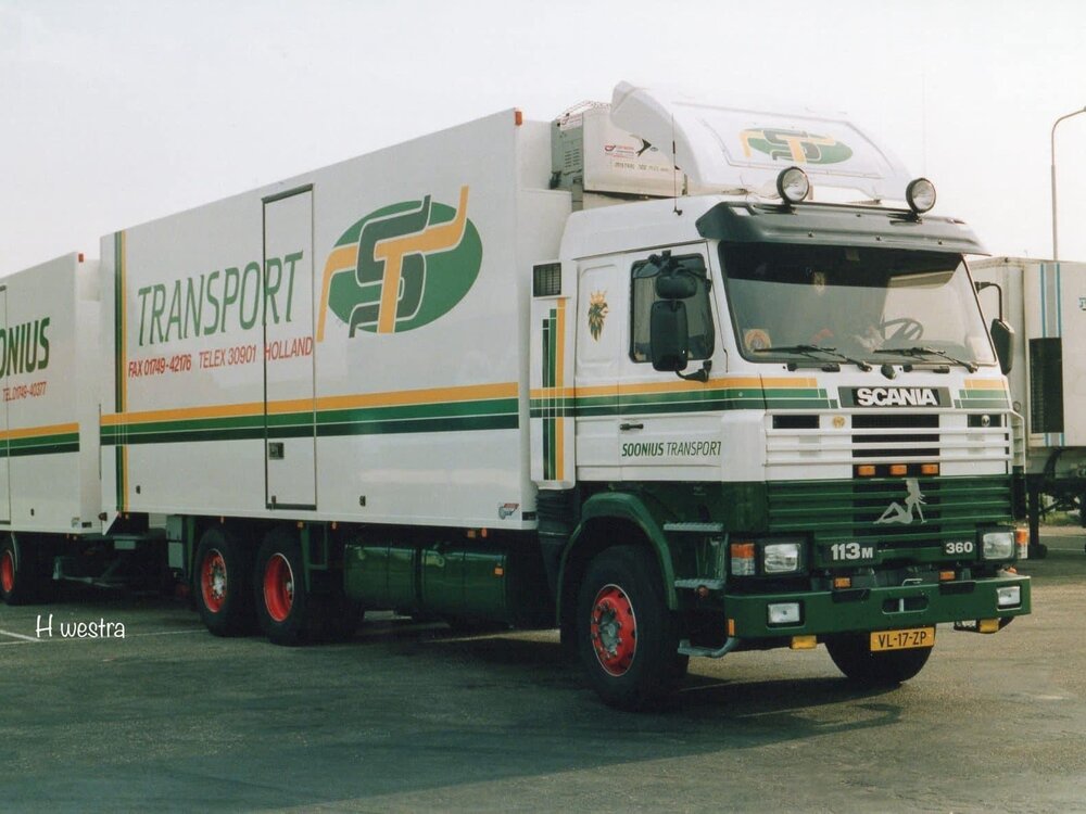 Tekno Tekno Scania 3-serie motorwagen met 2-assige wipkar SOONIUS
