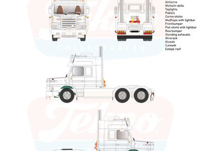 Tekno Tekno Scania T2/T3 Topline 6x2 + Estepe dak Tractor kit