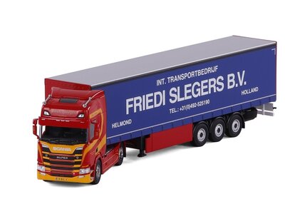 Cavallino Cavallino Scania R Highline 4x2 met 3-as schuifzeilenoplegger FRIEDI SLEGERS