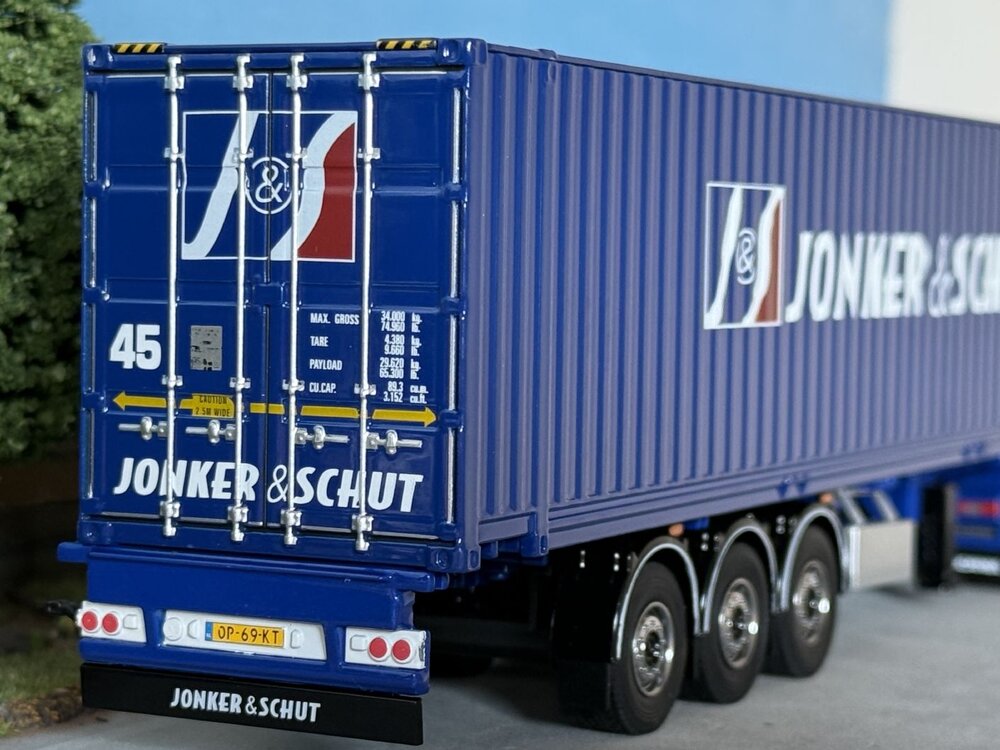 Cavallino Cavallino Scania S Highline met 3-as container oplegger + 40ft. container JONKER & SCHUT