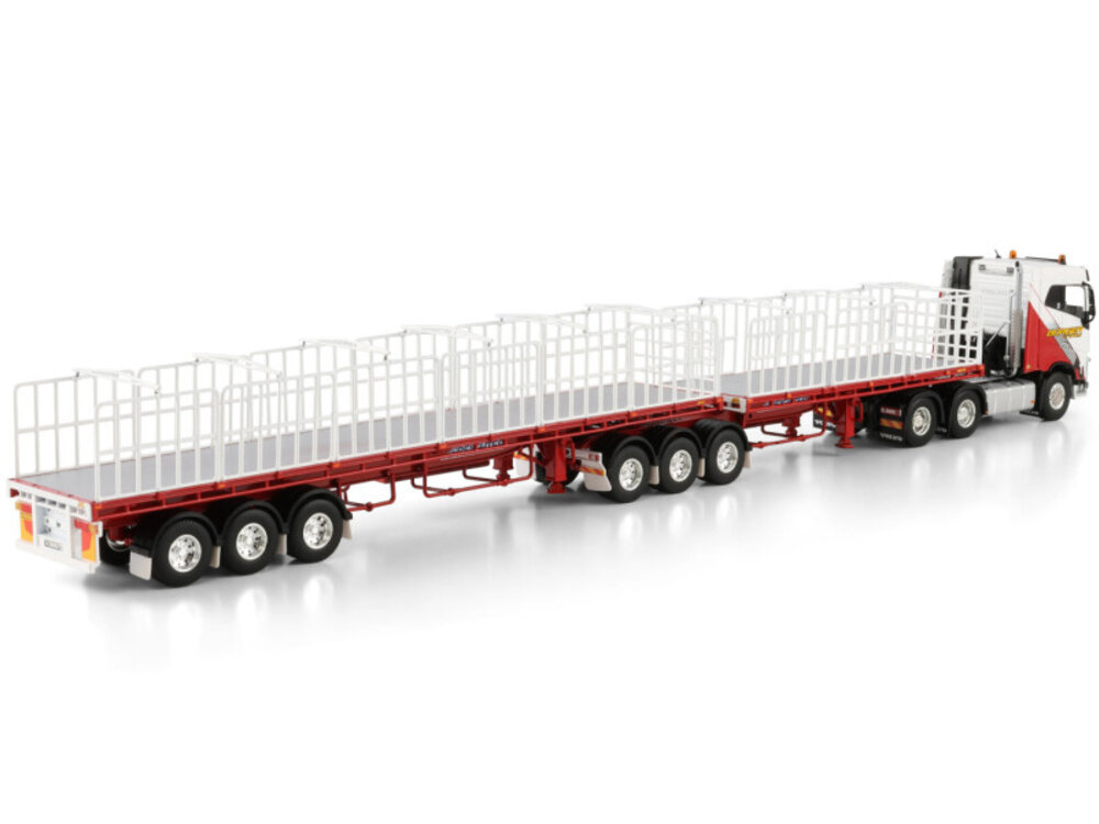 WSI WSI Volvo FH4 sleeper cab 6x4 + 3-axle  double flat top BORGER CRANES