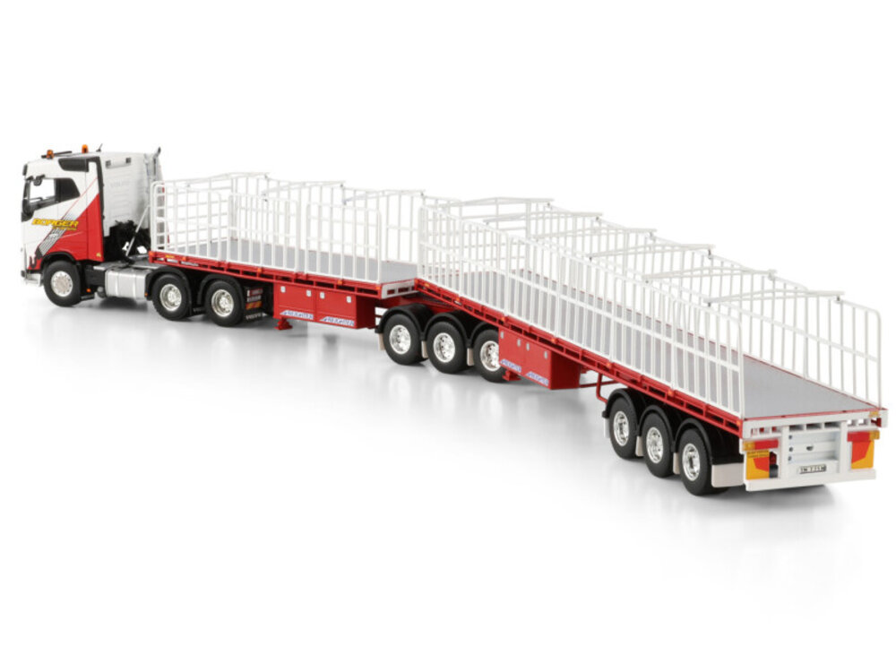 WSI WSI Volvo FH4 sleeper cab 6x4 + 3-axle  double flat top BORGER CRANES