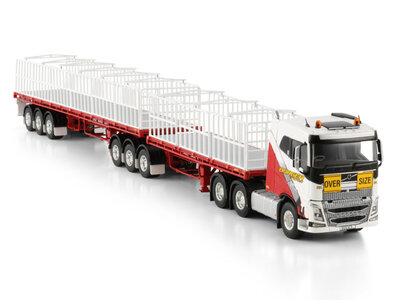 WSI WSI Volvo FH4 sleeper cab 6x4 + 3-axle  double flat top BORGER CRANES