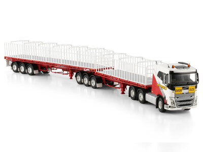 WSI WSI Volvo FH4 sleeper cab 6x4 + 3-axle  double flat top BORGER CRANES