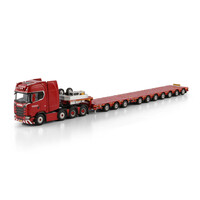 WSI Scania S Highline 8x4  met 7-assige manoovr + 3-assige dolly  NOOTEBOOM RED LINE