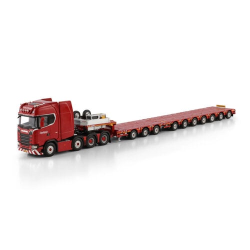 WSI WSI Scania S Highline 8x4 met 7-assige manoovr + 3-assige dolly NOOTEBOOM RED LINE WSI WSI Scania S Highline 8x4 met 7-assige manoovr + 3-assige dolly NOOTEBOOM RED LINE