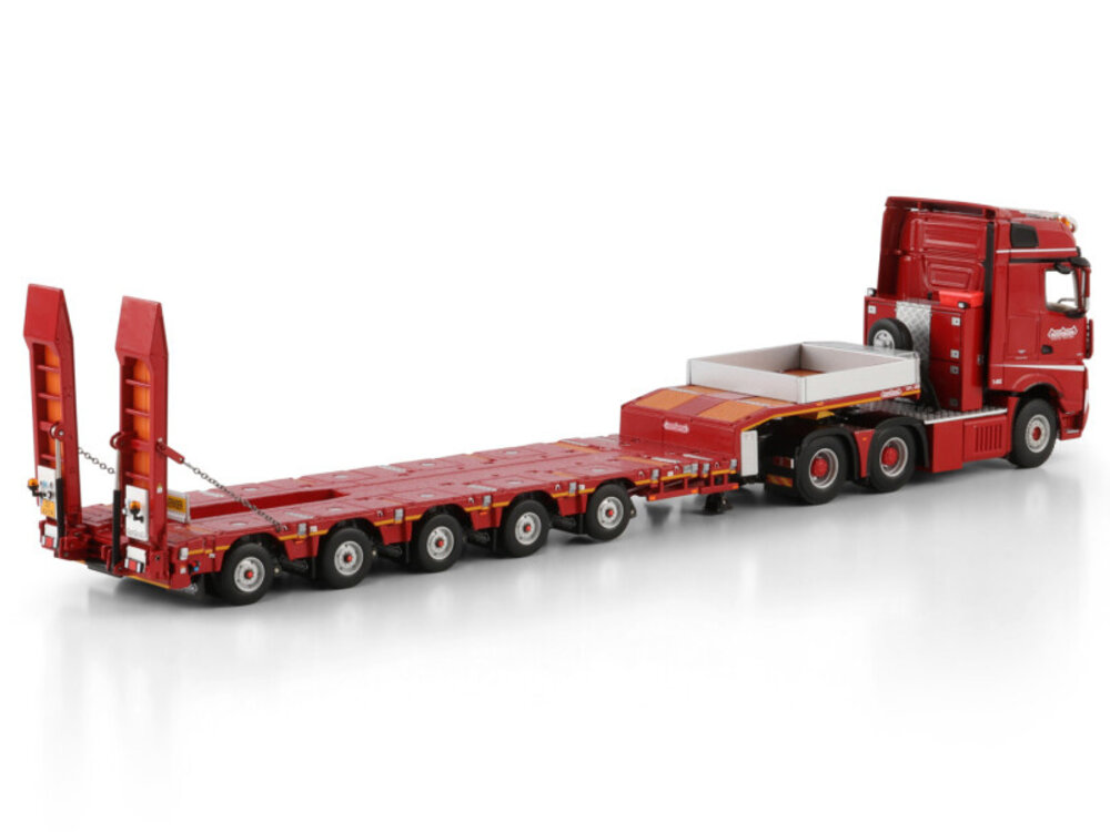 WSI WSI Mercedes-Benz Actros MP5 Big Space 6x4  met 5-assige manoovr NOOTEBOOM RED LINE