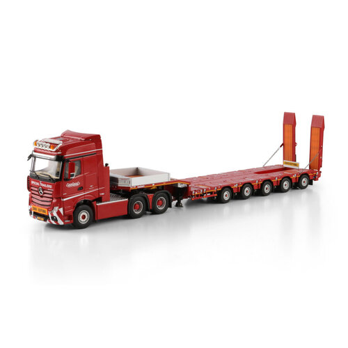 WSI WSI Mercedes-Benz Actros MP5 Big Space 6x4 with 5-axle manoovr NOOTEBOOM RED LINE WSI WSI Mercedes-Benz Actros MP5 Big Space 6x4 with 5-axle manoovr NOOTEBOOM RED LINE
