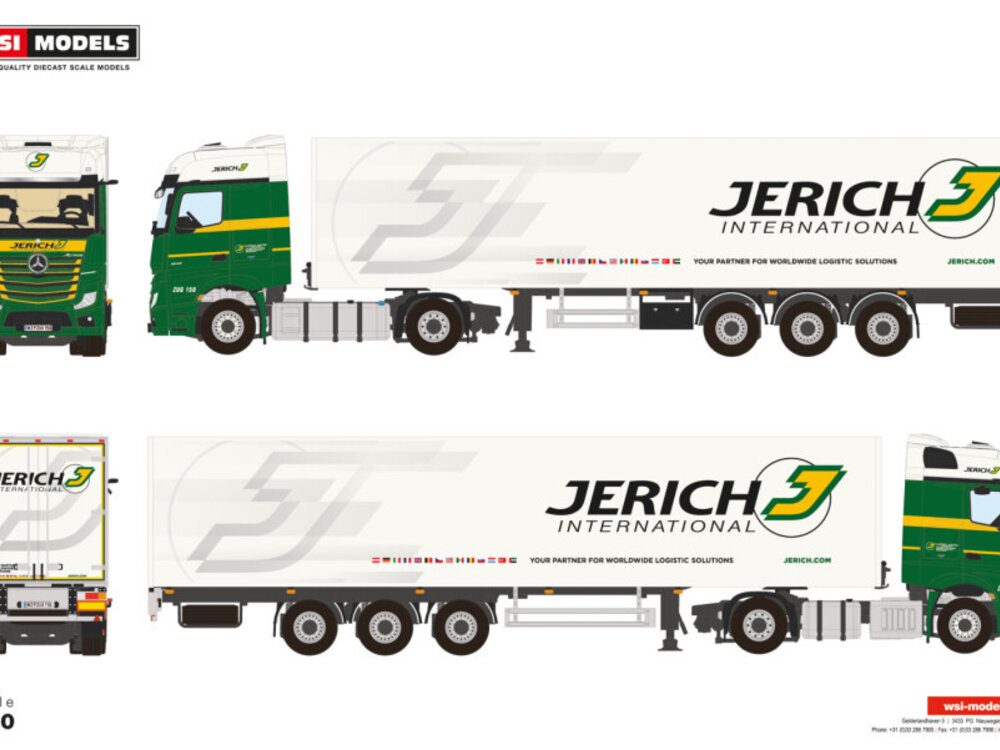WSI WSI Mercedes-Benz Actros MP5  Big Space 4x2 with 3-axle box trailer JERICH