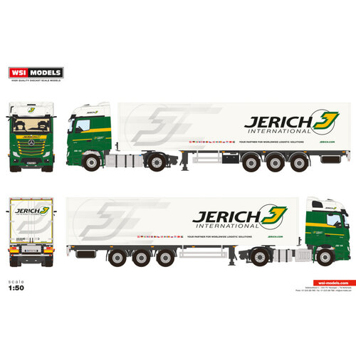 WSI WSI Mercedes-Benz Actros MP5 Big Space 4x2 with 3-axle box trailer JERICH WSI WSI Mercedes-Benz Actros MP5 Big Space 4x2 with 3-axle box trailer JERICH