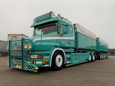 Tekno Tekno Scania 4-Serie Torpedo riged truck with trailer JACOB PEDERSEN