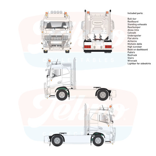 Tekno Tekno Volvo FH05 laag 4x2 kit Tractor kit Tekno Tekno Volvo FH05 laag 4x2 kit Tractor kit
