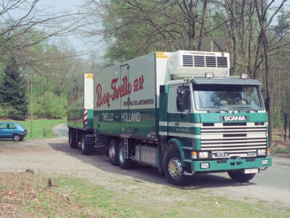 Tekno Tekno Scania 113M Motorwagen met 2-as schamelaanhanger BOOY TWELLO