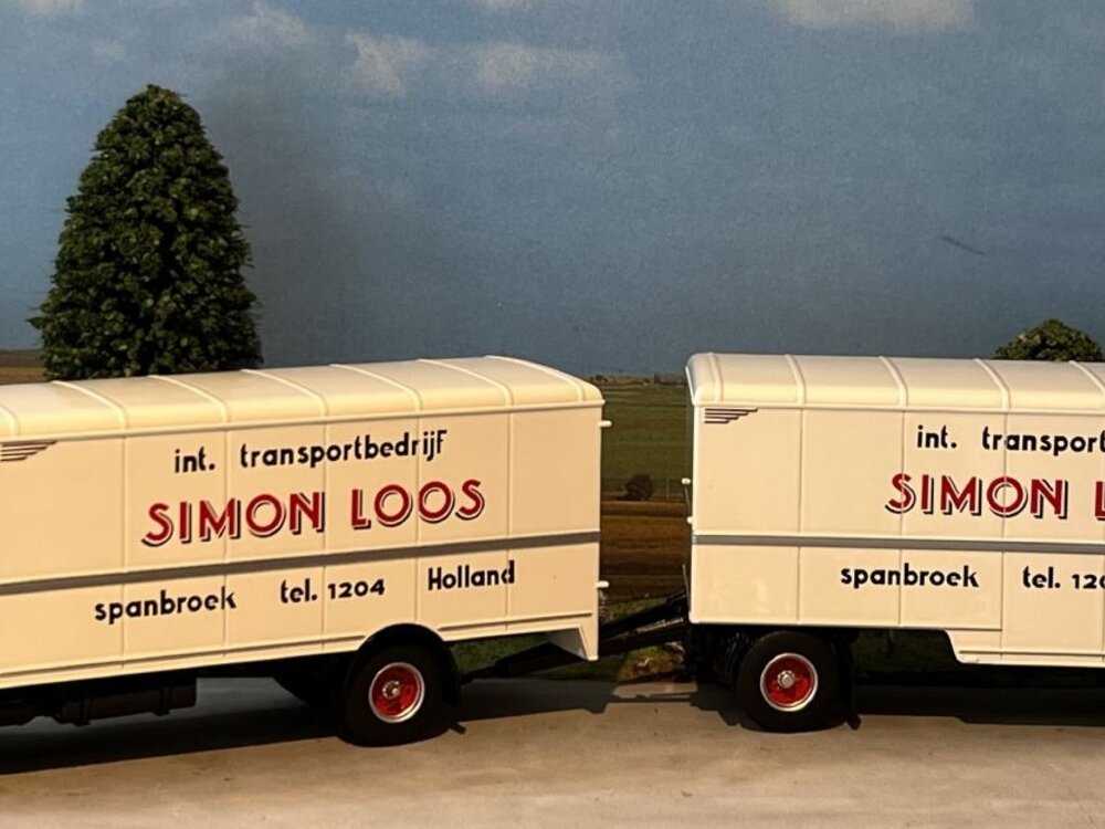 Tekno Tekno Scania LB76 Vabis motorwagen met 2-as aanhanger SIMON LOOS