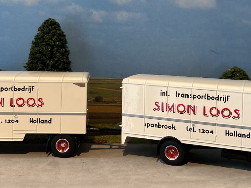 Tekno Tekno Scania LB76 Vabis motorwagen met 2-as aanhanger SIMON LOOS