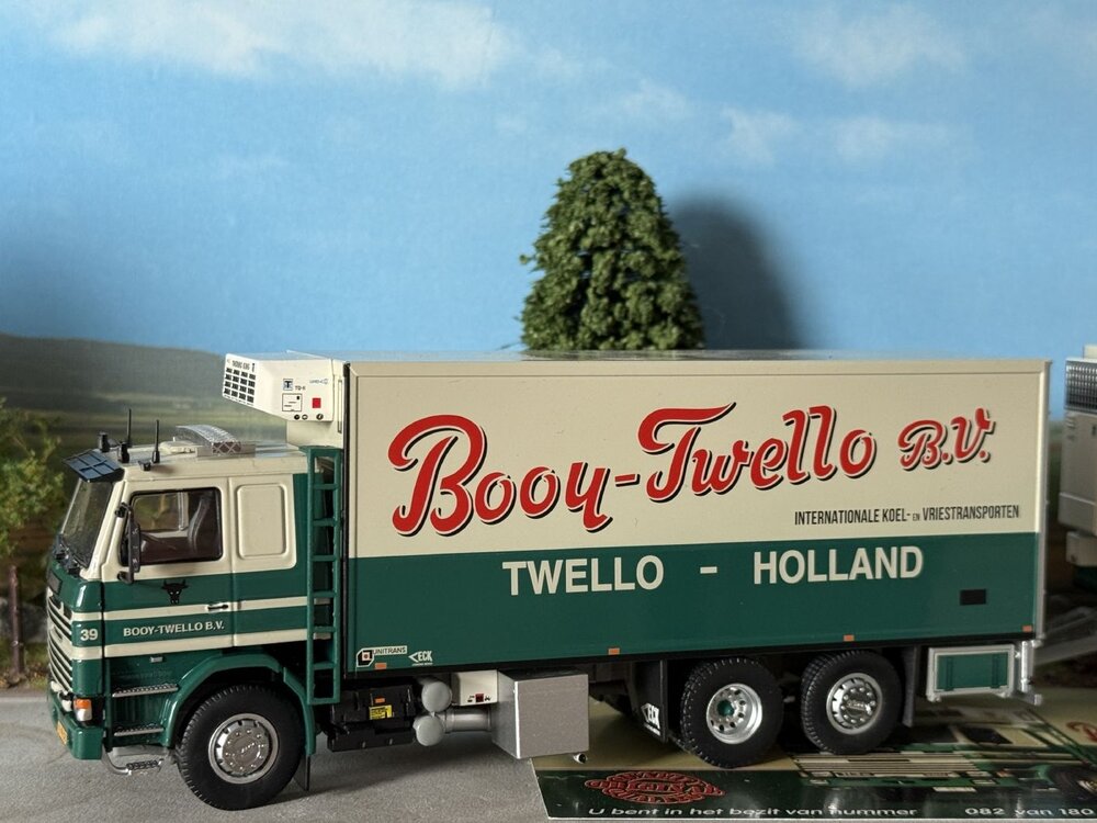 Tekno Tekno Scania 113M Motorwagen met 2-as schamelaanhanger BOOY TWELLO