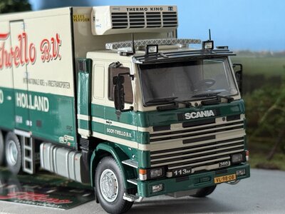 Tekno Tekno Scania 113M Motorwagen met 2-as schamelaanhanger BOOY TWELLO