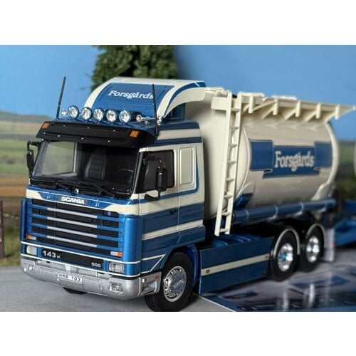 Tekno Tekno Scania 3-serie Streamline rigid truck with trailer Swedish silo combination FORSGARDS Tekno Tekno Scania 3-serie Streamline rigid truck with trailer Swedish silo combination FORSGARDS
