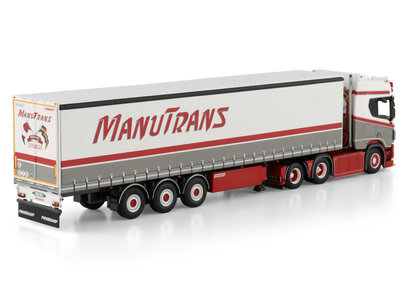 WSI WSI Scania R Highline 6x2 met 3-as schuifzeilen oplegger MANUTRANS